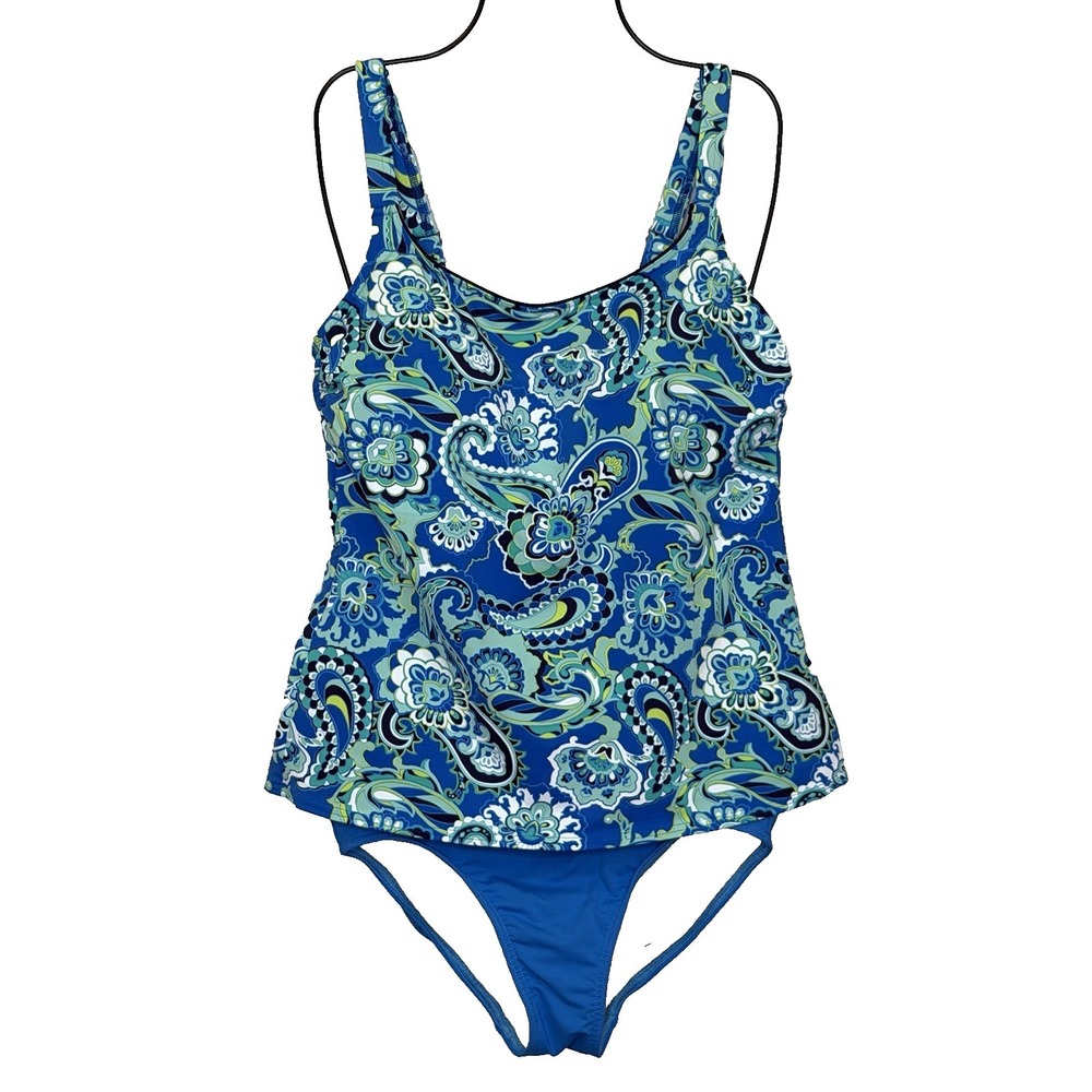 Lands' End 2 Pieceâ Swimsuit Size 8/10 Tankini Top and High Waist Bikini Bottoms